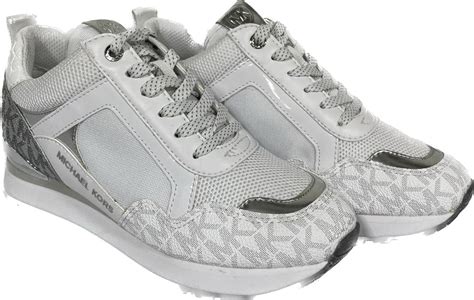 michael kors liv trainers white and silver